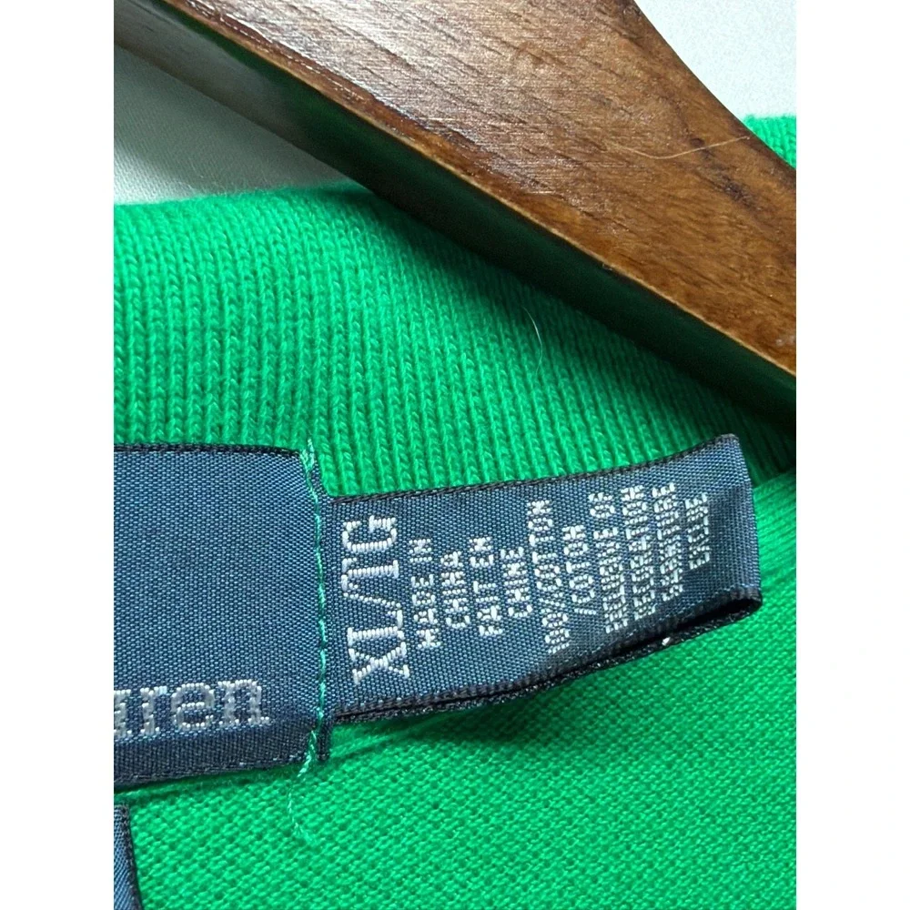 Polo Ralph Lauren Polo Shirt Mens XL Green Custom‎ Fit Cotton Pony Golf Tennis